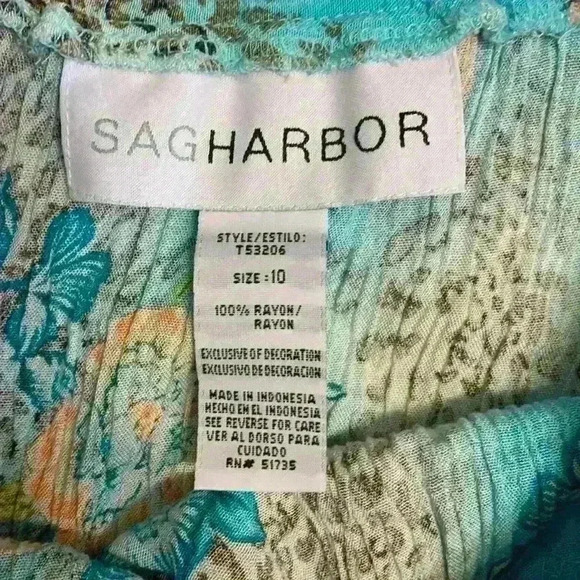 Blue Sag Harbor sz 10 y2k cheetah floral tiered 90s midi flowy comfy colorful - Picture 5 of 5